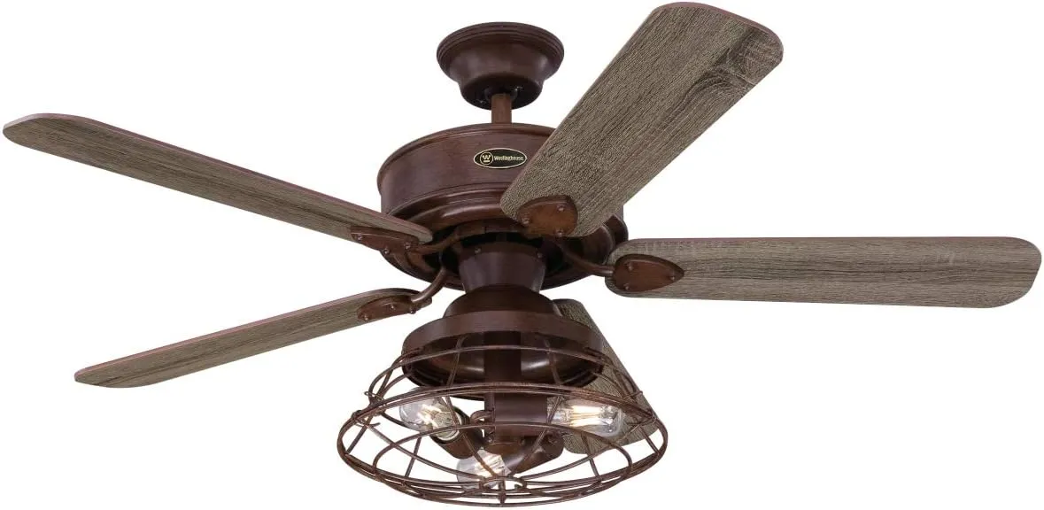 Westinghouse Lighting 72205 Ventilador de techo Barnett para interior de madera de granero, 122 cm, juego de iluminación LED reg