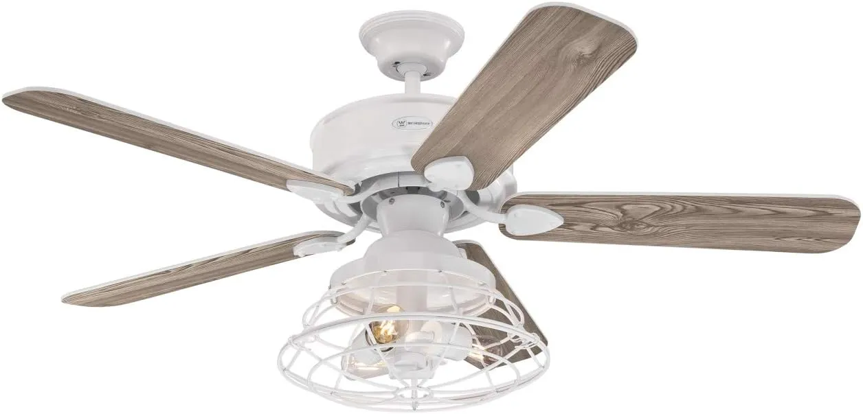 Westinghouse Lighting 72205 Ventilador de techo Barnett para interior de madera de granero, 122 cm, juego de iluminación LED reg
