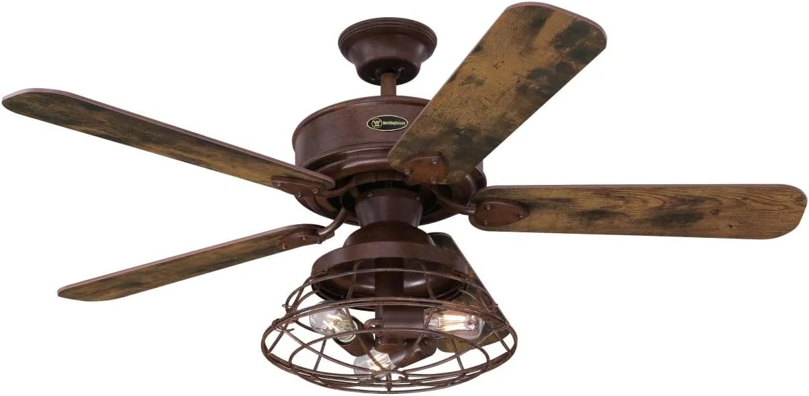 Westinghouse Lighting 72205 Ventilador de techo Barnett para interior de madera de granero, 122 cm, juego de iluminación LED reg
